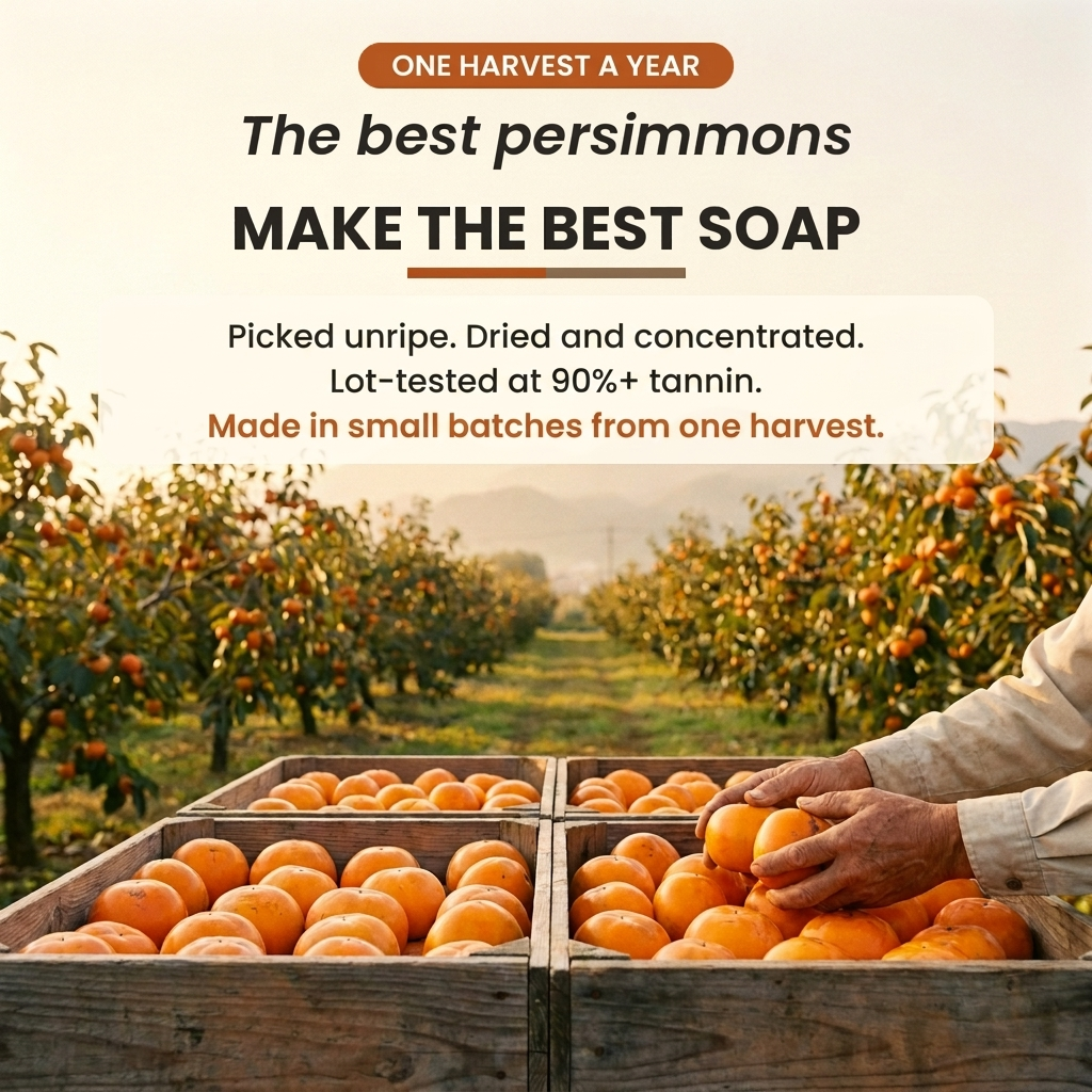 Persimmon orchard at harvest