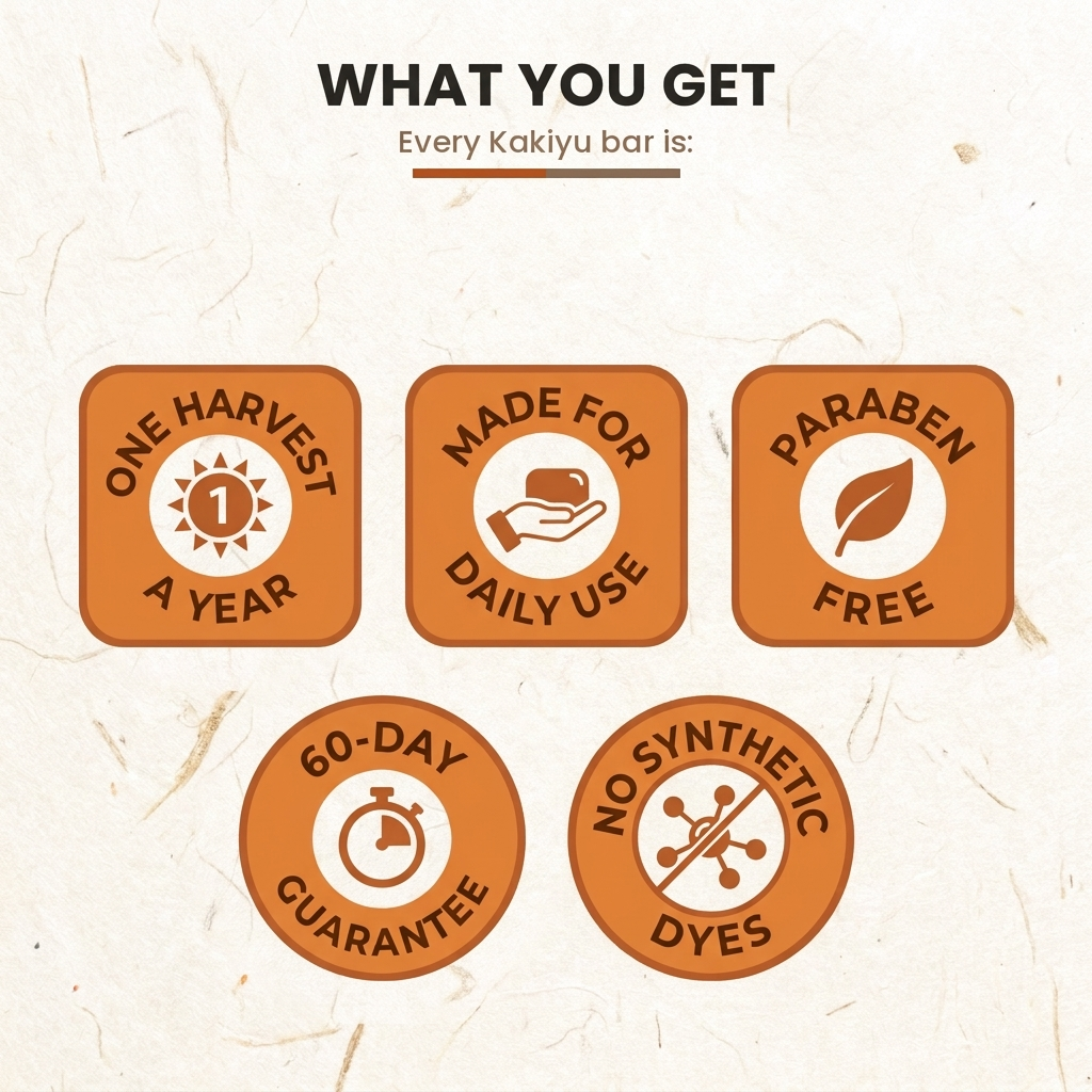 What you get: one harvest a year, made for daily use, paraben free, 60-day guarantee, no synthetic dyes